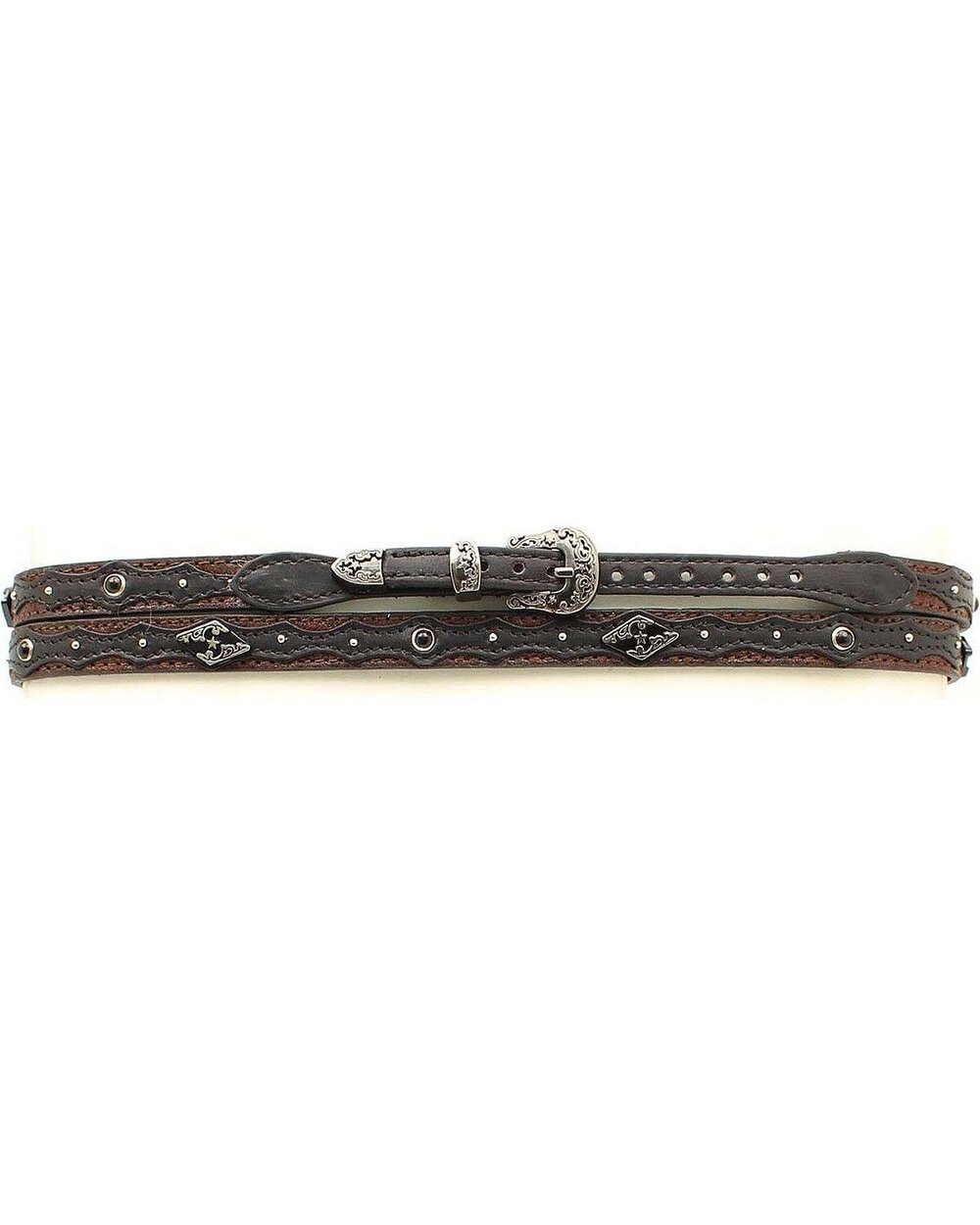 8808 Studded Leather Overlay Hat Band Black One Size [Apparel]
